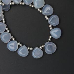 Blue Chalcedony Smooth Heart Shape Beads , Blue Heart Shape -8x8 Mm To 10x10 Mm-gem Quality, 8 Inch, Price Per Strand