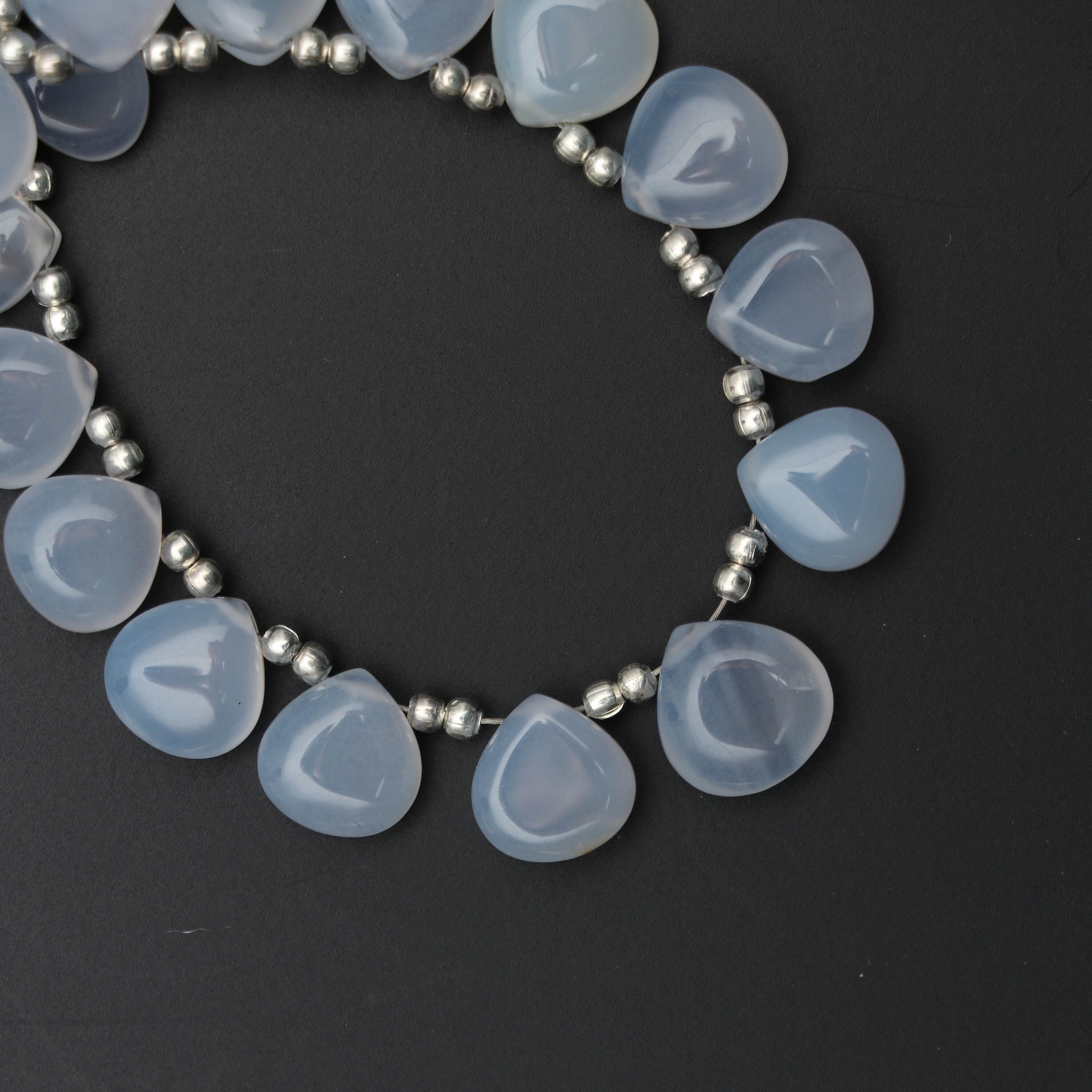 Blue Chalcedony Smooth Heart Shape Beads , Blue Heart Shape -8x8 Mm To 10x10 Mm-gem Quality, 8 Inch, Price Per Strand