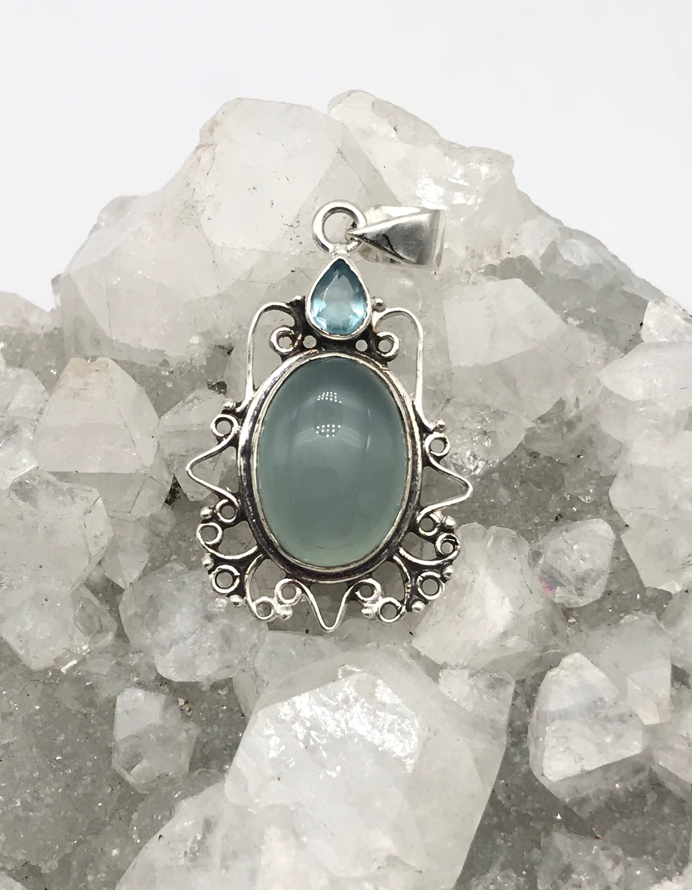 Blue Chalcedony Pendant