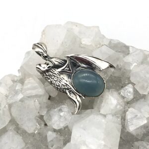 Blue Chalcedony Bat Pendant
