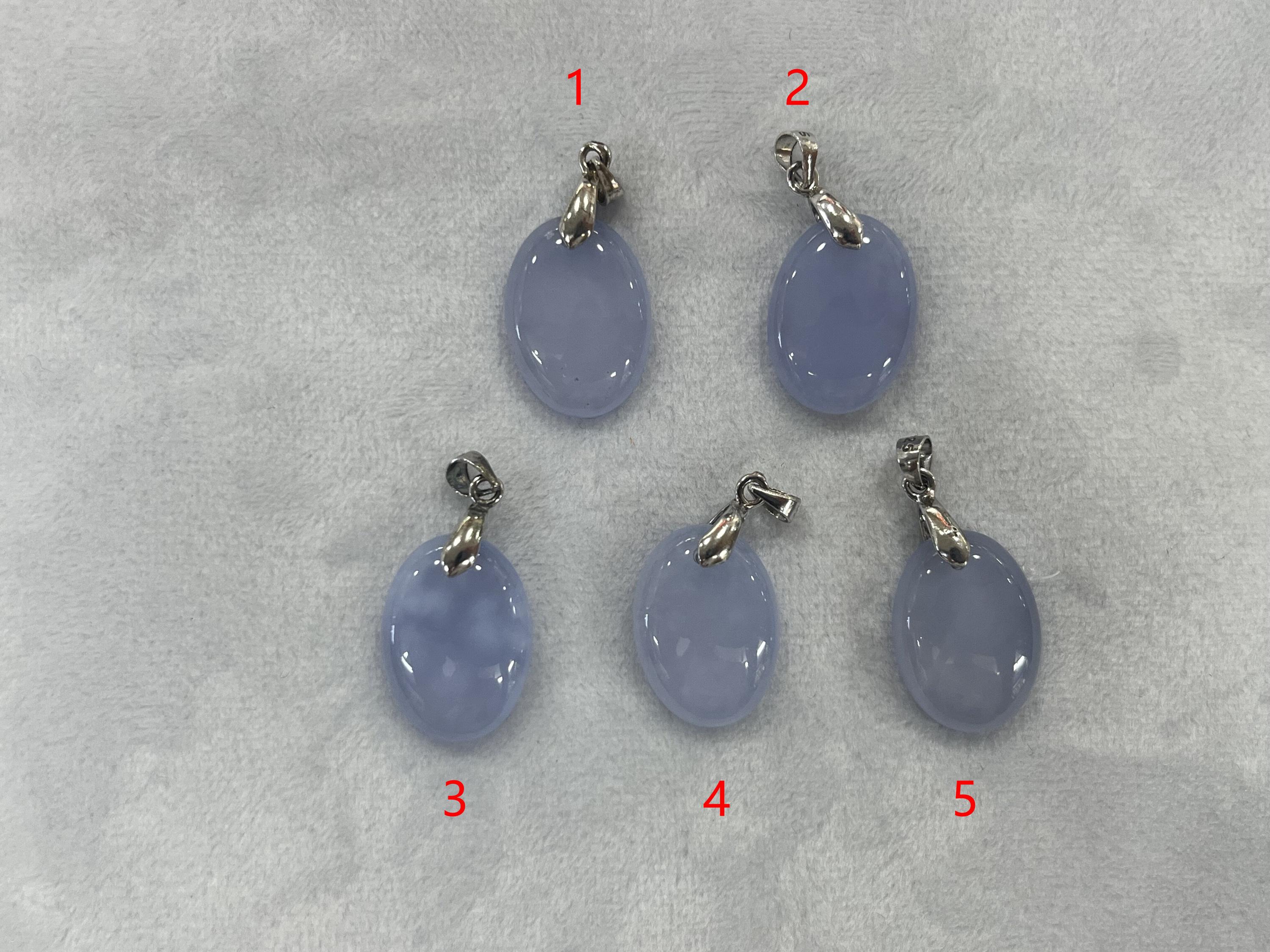 Blue Chalcedony Cabochons Pendant With A Clasp ---1 Piece