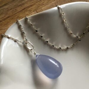 Blue Chalcedony gemstone pendant