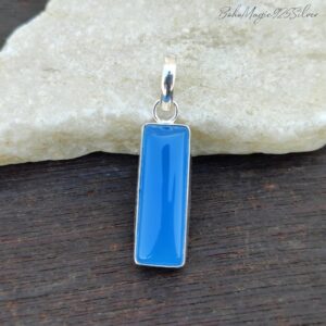 Handmade Blue Chalcedony 925 Sterling Silver Pendant Necklace