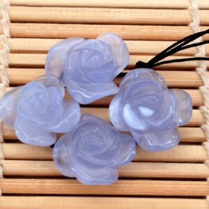 Blue Chalcedony Rose Pendants (ETP00360)