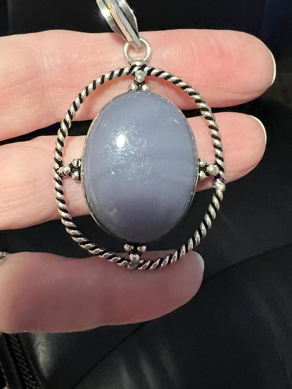 Blue Chalcedony Pendant
