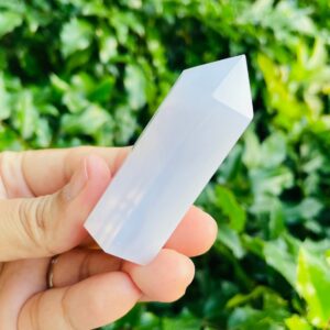 Blue Chalcedony Crystal Tower Point (54.3g, 62x22 Mm)