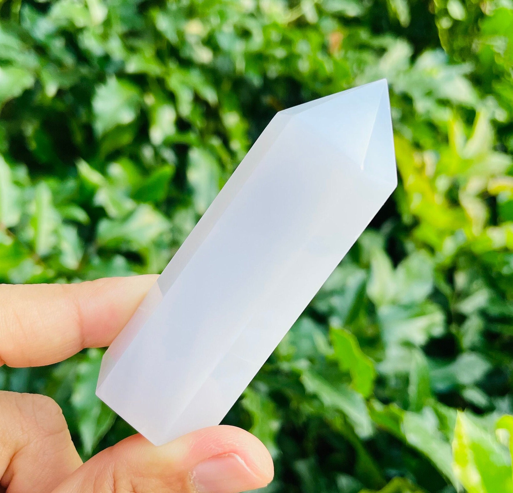 Blue Chalcedony Crystal Tower Point (75.5g)
