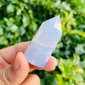 Blue Chalcedony Crystal Tower Point (29.3g)