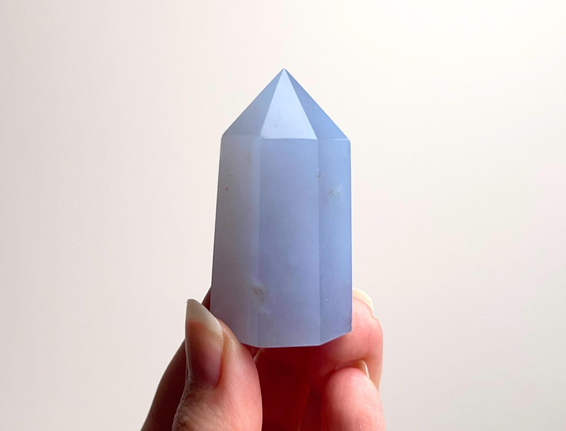 Blue Chalcedony Point | Chalcedony Crystal Tower