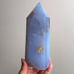 XL Blue Chalcedony Tower | Chalcedony Crystal Tower | Large Statement Crystal Tower | Blue Crystal Point