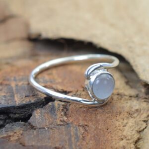 Blue Chalcedony 925 Sterling Silver Ring: Gemstone Jewelry