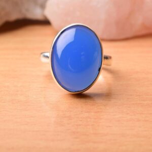 Blue Chalcedony Ring, 925 Sterling Silver Ring, Aqua Chalcedony Ring, Chalcedony, Handmade Ring, Dainty Ring, Gemstone Ring, Gift For Her