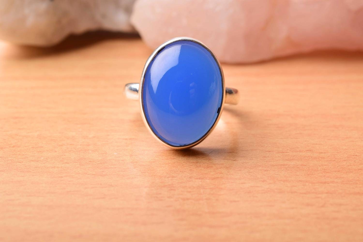 Blue Chalcedony Ring, 925 Sterling Silver Ring, Aqua Chalcedony Ring, Chalcedony, Handmade Ring, Dainty Ring, Gemstone Ring, Gift For Her