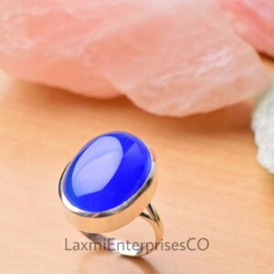 Blue Chalcedony Ring, 925 Sterling Silver Ring, Aqua Chalcedony Ring, Chalcedony, Handmade Ring, Dainty Ring, Gemstone Ring, Gift For Her