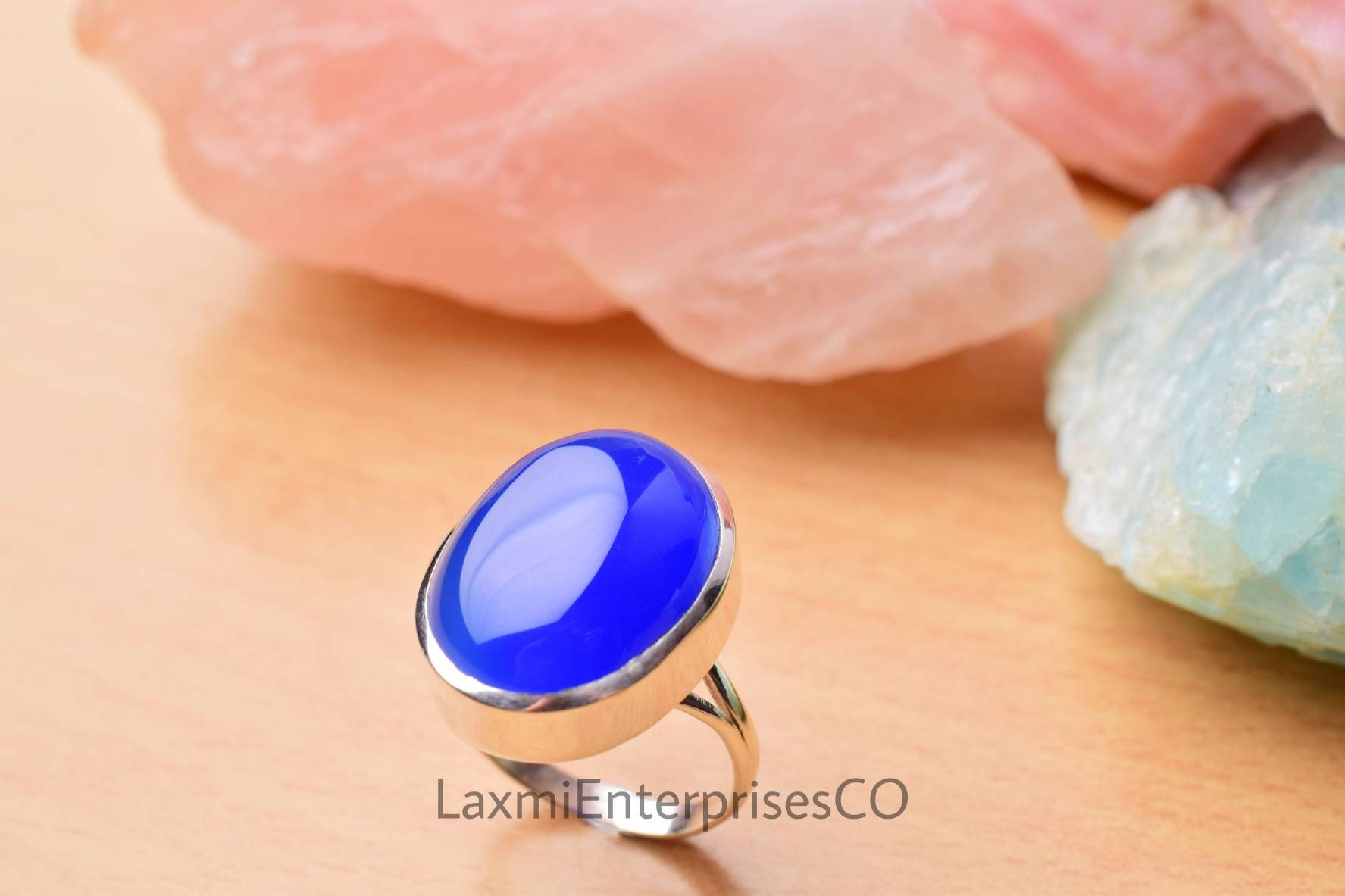 Blue Chalcedony Ring, 925 Sterling Silver Ring, Aqua Chalcedony Ring, Chalcedony, Handmade Ring, Dainty Ring, Gemstone Ring, Gift For Her