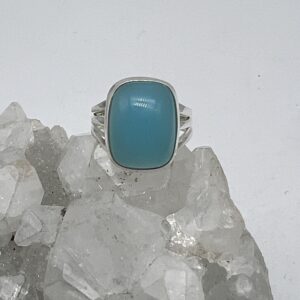 Beautiful Blue Chalcedony Ring, Size 6 1 / 2
