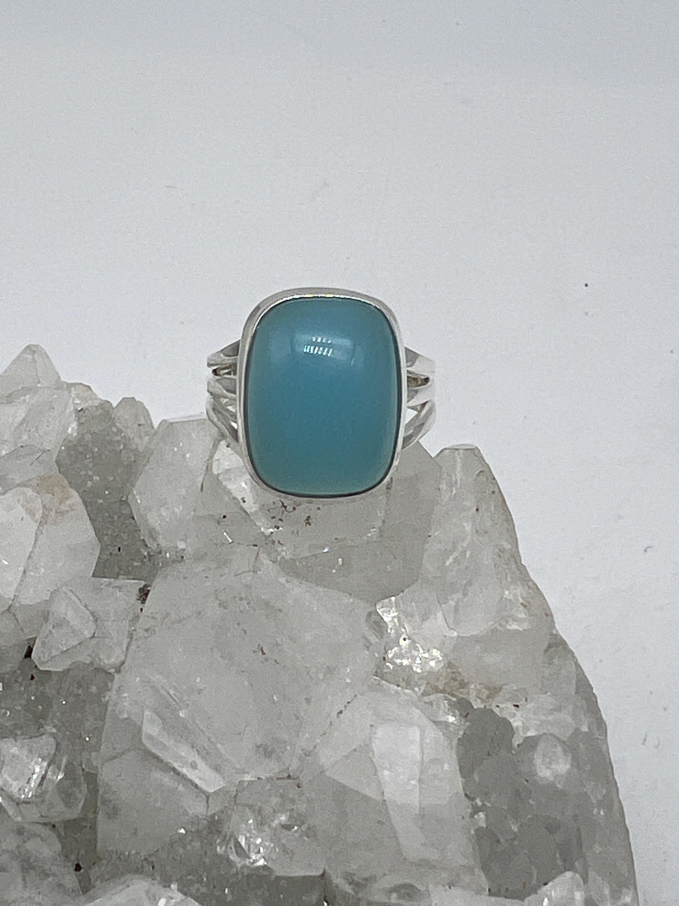 Beautiful Blue Chalcedony  Ring, Size 6 1/2