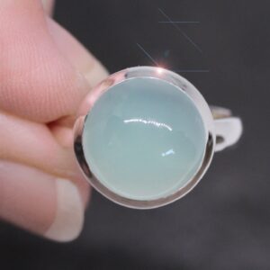 Ice Blue - Blue Chalcedony Sterling Silver Ring Size 10