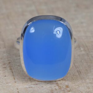 Blue Chalcedony Sterling Silver Ring: Handmade Gemstone Jewelry