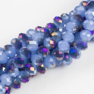10mm Crystal Rondelle -1 Or 5 Or 10 Strands-blue Chalcedony Purple