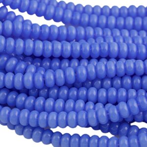 5x8mm Crystal Smooth Roundel 1 Or 2 Or 5 Or 10 Strands- 16 Inch Strand- Blue Chalcedony