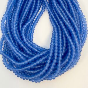 Blue Chalcedony 6x4mm Rondelle Gemstone Bead- -15.5 inch strand-