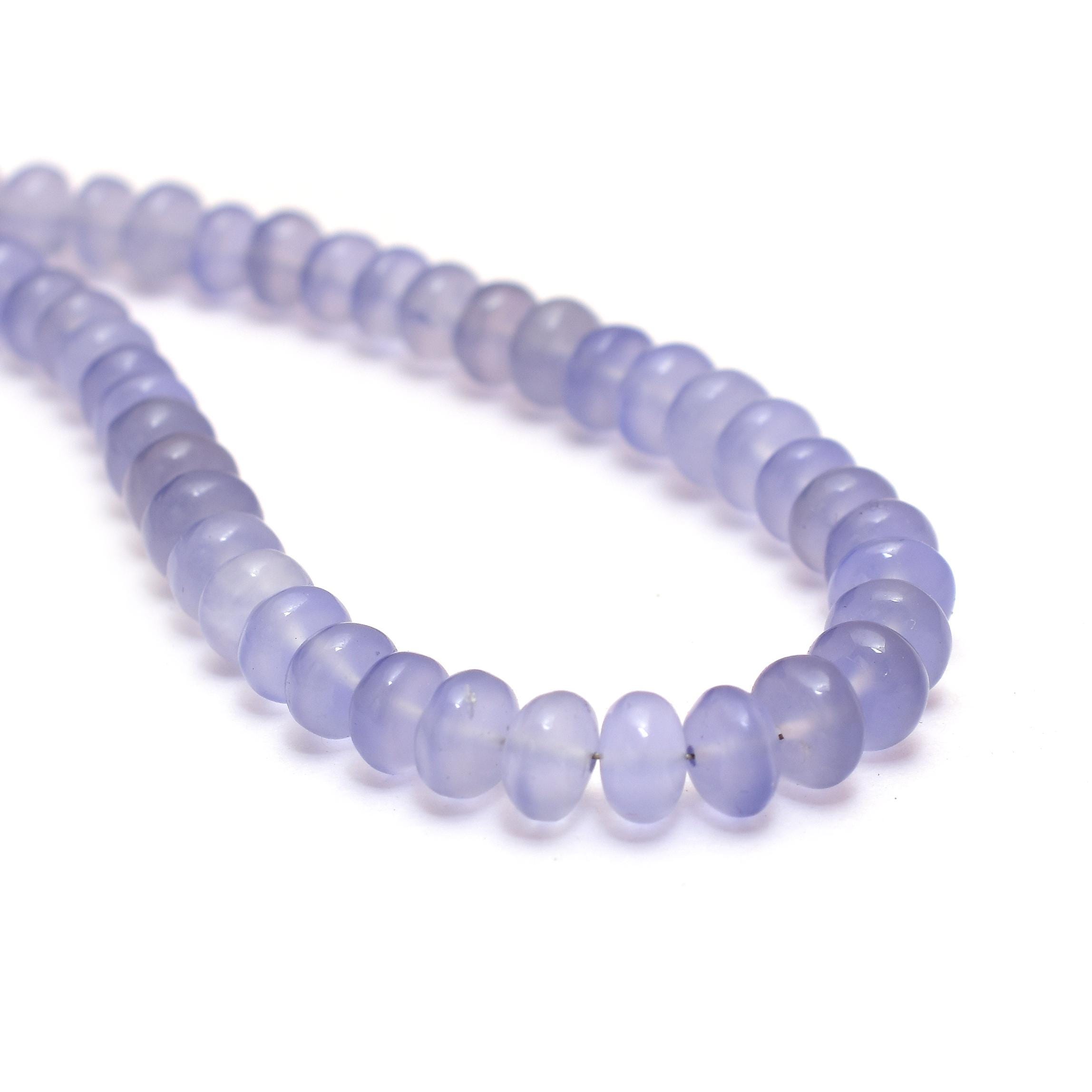 Aaa+ Natural Namibian Blue Chalcedony 5mm-7mm Smooth Rondelle Beads, 14inch Strand, Aaa+ Lavender Chalcedony Semi Precious Gemstone Beads Aaa+ Natural Namibian Blue Chalcedony 5mm-7mm Smooth Rondelle Beads, 14inch Strand, Aaa+ Lavender Chalcedony Semi Precious Gemstone Beads