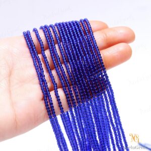 Aaa+ Chalcedony Smooth Beads,2.2-2.3 Mm Blue Chalcedony Tiny Rondelle Beads,13"gemstone Beads For Handmade Jewelry