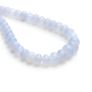 Blue Chalcedony Smooth Rondelle Beads, 7 To 15 Mm, Rondelle Chalcedony Beads, Rondelle Shape Beads, 20 Inches Strand, Price Per Strand