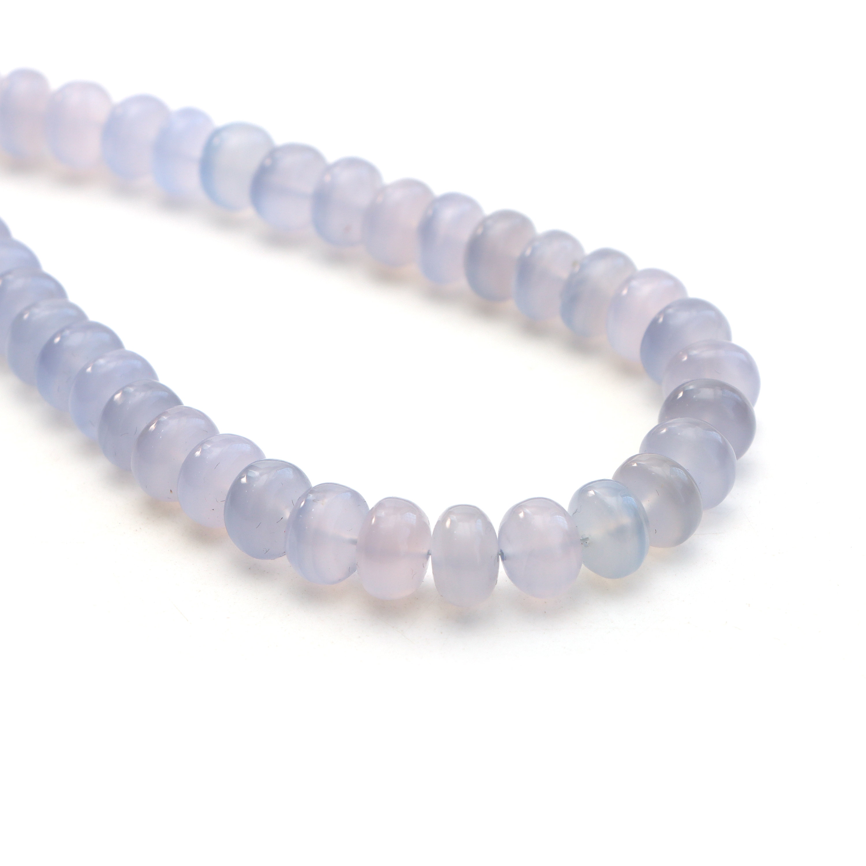 Blue Chalcedony Smooth Rondelle Beads, 10 Mm, Chalcedony Jewelry Making Beads, Rondelle Shape Chalcedony, 18 Inches Strand, Price Per Strand