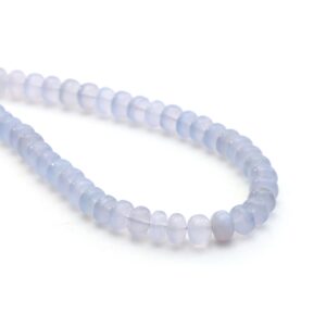 Blue Chalcedony Smooth Rondelle Beads, 8 Mm, Chalcedony Jewelry Making Beads, Rondelle Shape Chalcedony, 18 Inches Strand, Price Per Strand