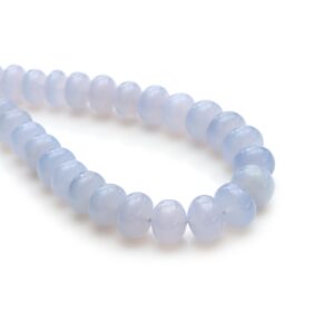 Blue Chalcedony Smooth Rondelle Beads, 10 Mm To 14.5 Mm, Rondelle Chalcedony Beads, Rondelle Shape Beads, 18 Inches Strand, Price Per Strand