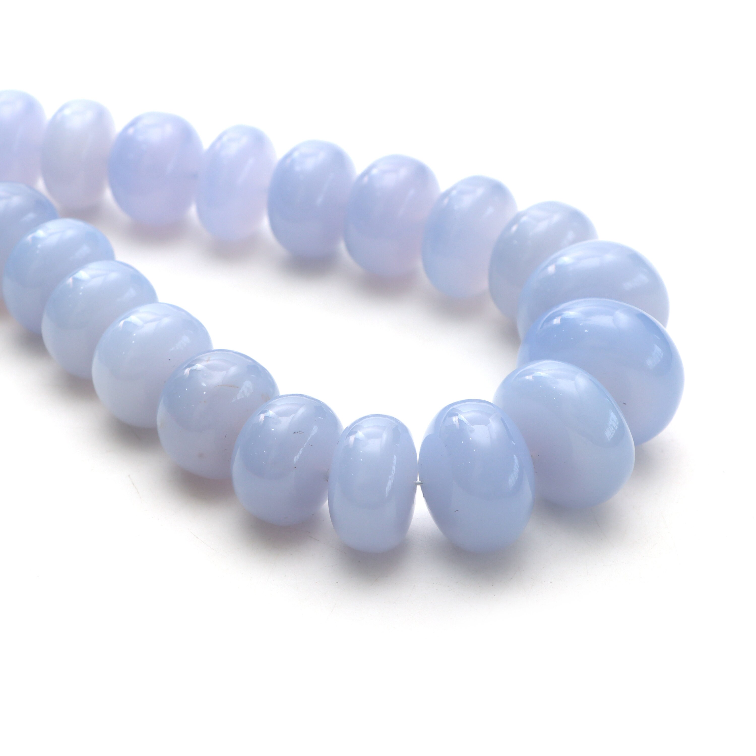 Blue Chalcedony Smooth Rondelle Beads, 16 Mm To 25 Mm, Rondelle Chalcedony Beads, Rondelle Shape Beads, 20 Inches Strand, Price Per Strand