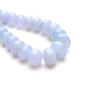 Blue Chalcedony Smooth Rondelle Beads, 12 Mm To 20.5 Mm, Rondelle Chalcedony Beads, Rondelle Shape Beads, 20 Inches Strand, Price Per Strand