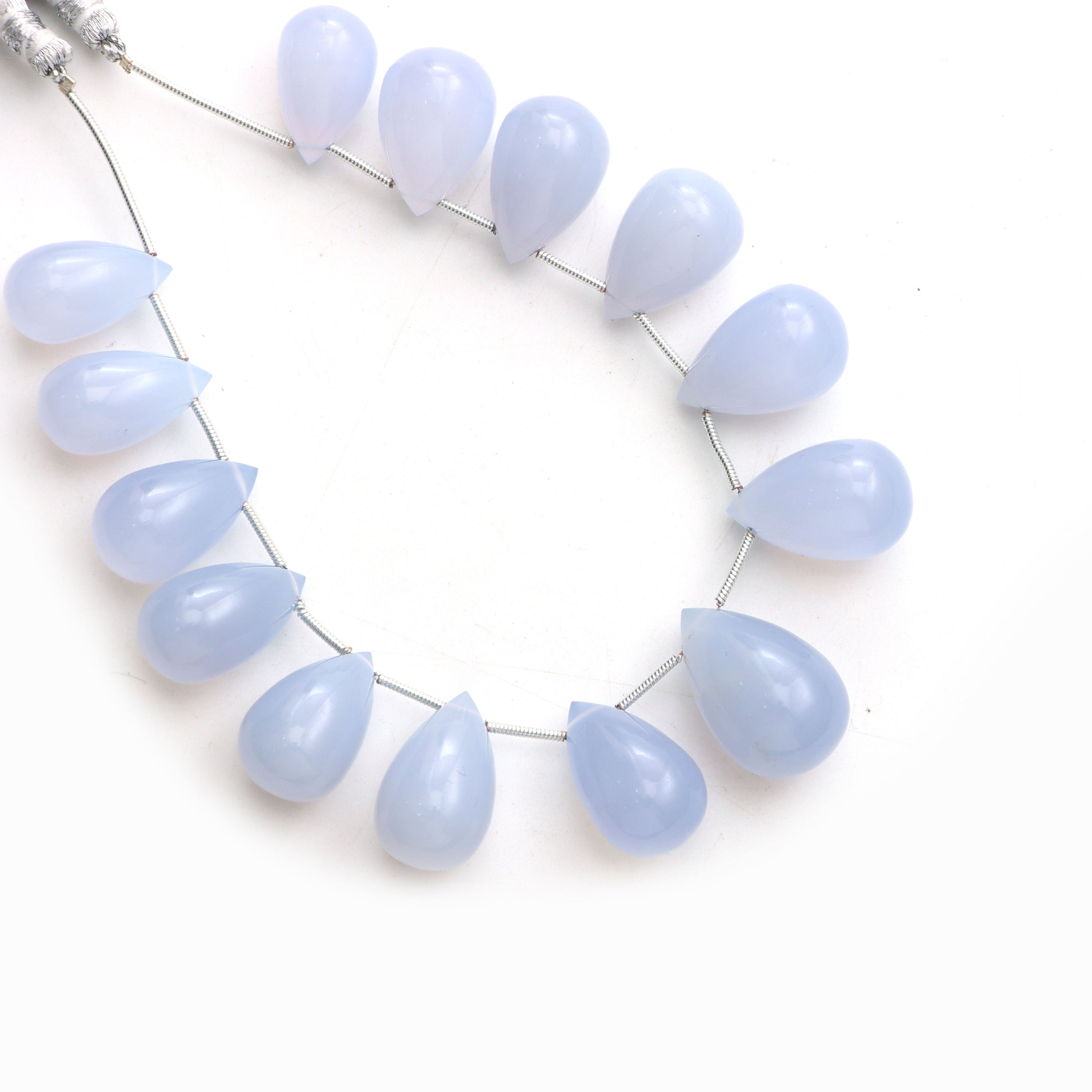 Blue Chalcedony Smooth Rondelle Beads, 5 To 7mm , Chalcedony Jewelry Making Gift For Women, 12 Inches Full Strand, Price Per Strand