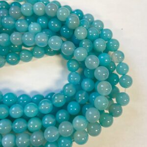 blue chalcedony 10mm Round Gemstone Bead--15.5 inch strand
