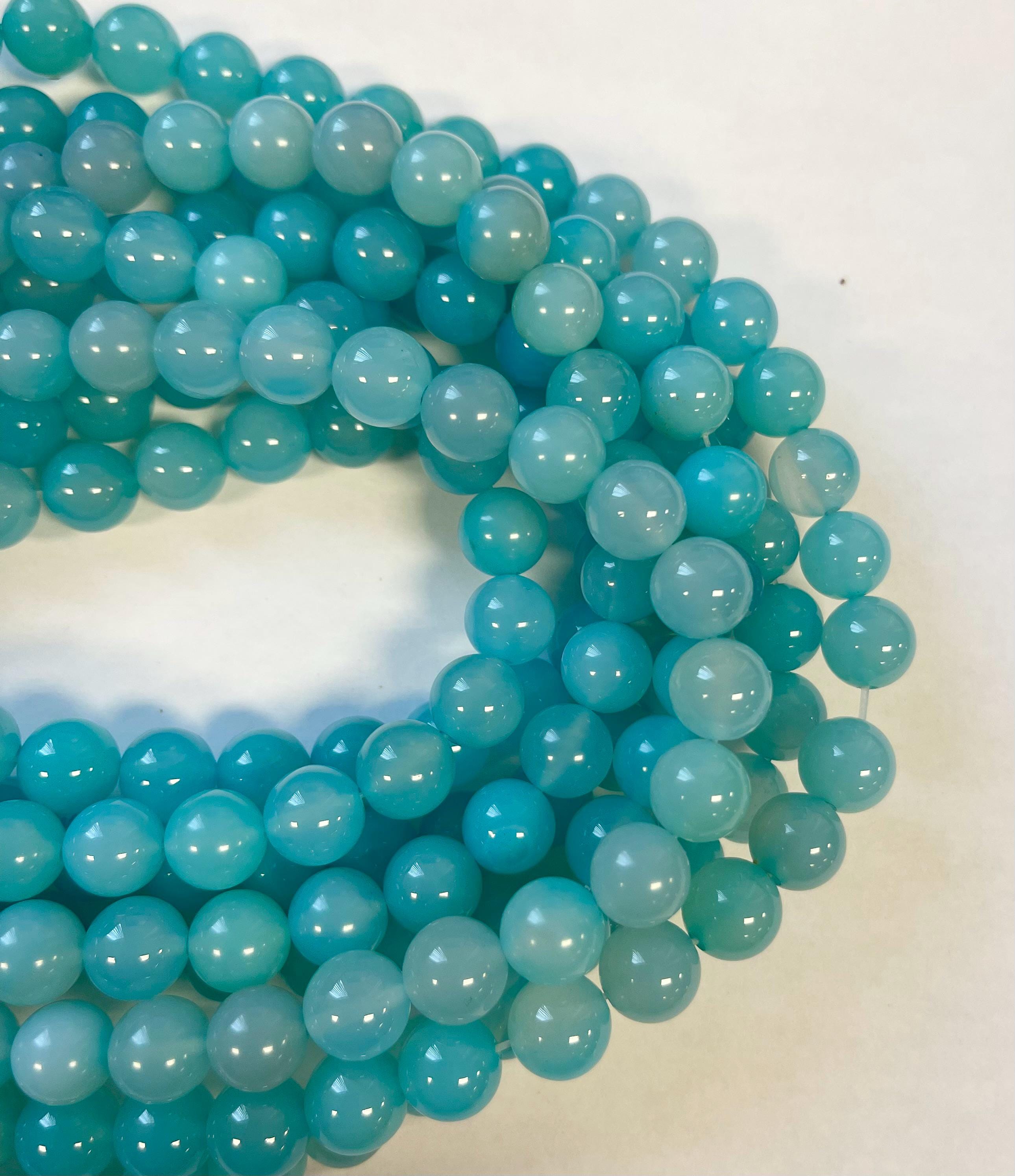 Blue Chalcedony 10mm Round Gemstone Bead--15.5 Inch Strand