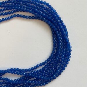 Blue Chalcedony 2mm Round Gemstone Bead--15.5 inch strand-