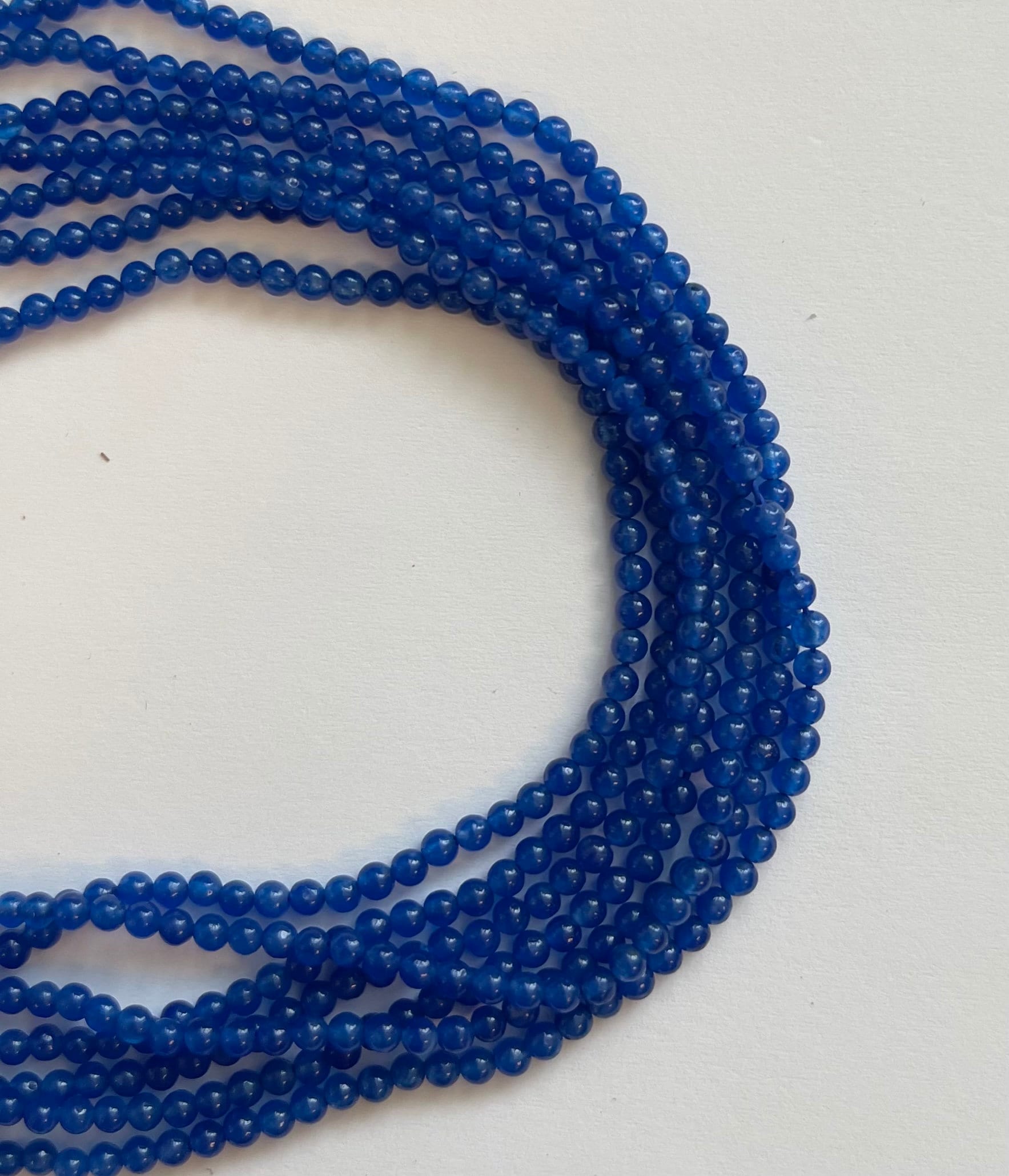 Blue Chalcedony 2mm Round Gemstone Bead--15.5 Inch Strand-