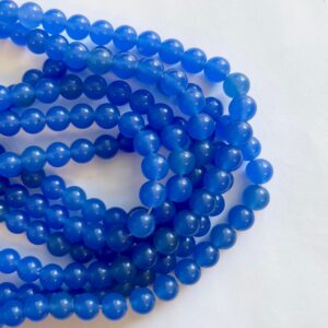 Blue Chalcedony 8mm Round Gemstone Bead-~ -15.5 inch strand