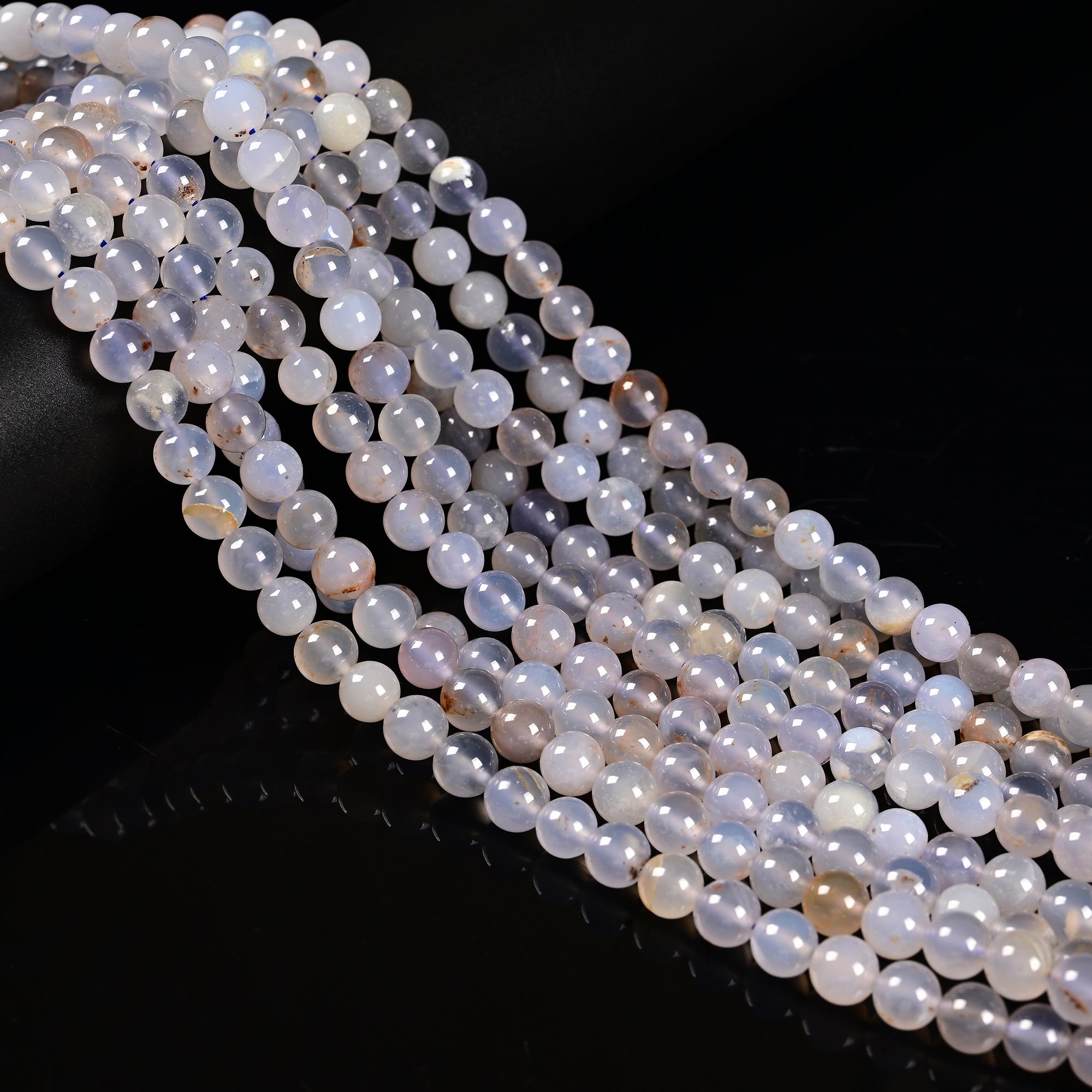 Light Blue Chalcedony With Golden Matrix Smooth Round 6mm 8mm 10mm 15.5" Strand Light Blue Chalcedony With Golden Matrix Smooth Round 6mm 8mm 10mm 15.5" Strand