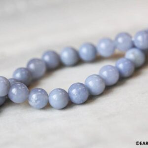 M/ Blue Chalcedony 8-8.5mm Round beads 16" strand Size/Shade varies Natural gemstone for jewelry making 143-1376