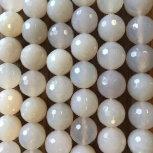 Natural blue chalcedony 16mm Round Gemstone Beads--15.5 inch strand