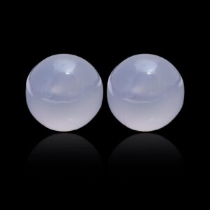 Natural Blue Chalcedony Gemstone 14mm Smooth Round Beads | AAA Blue Chalcedony Semi Precious Gemstone Loose Plain Balls for Jewelry