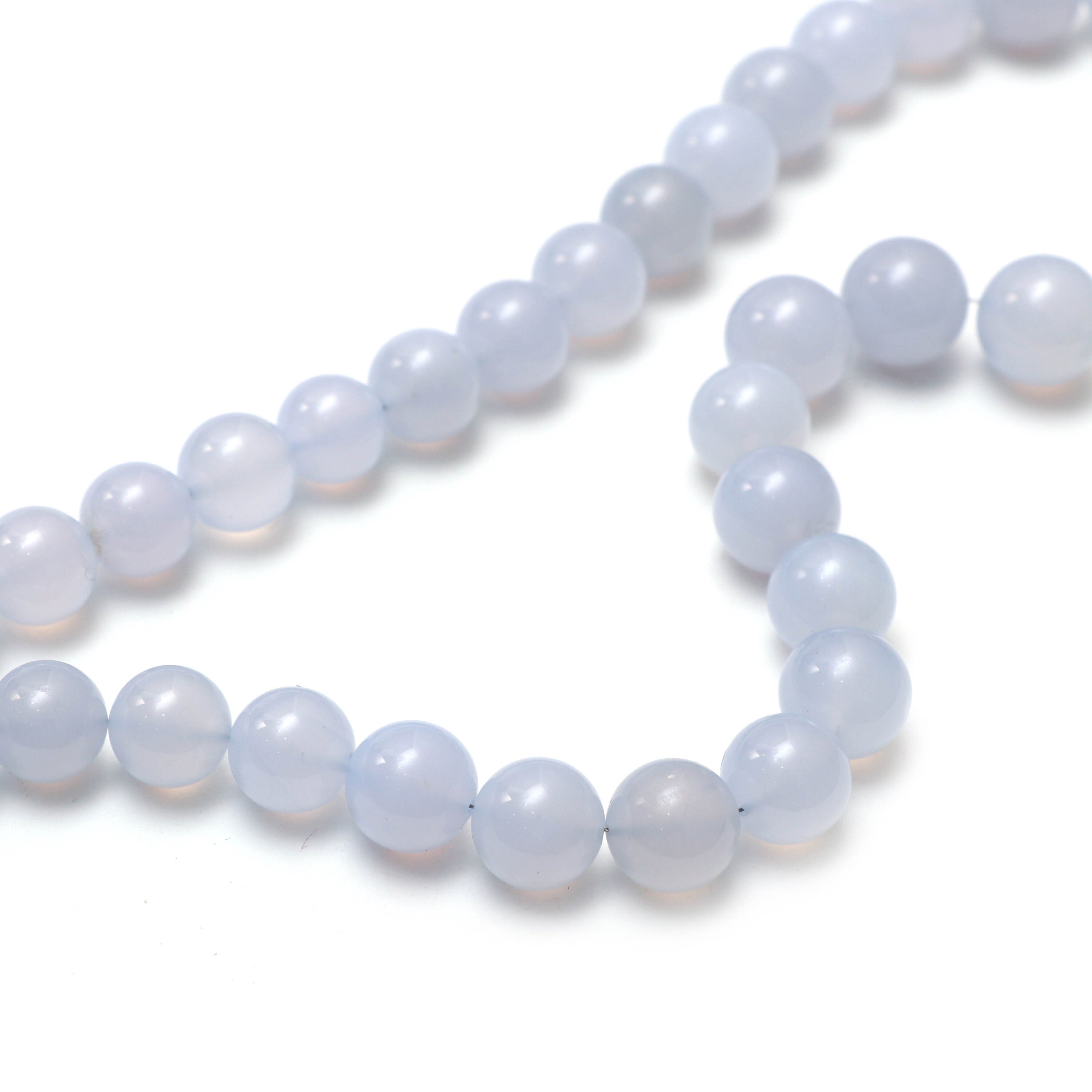 Natural Blue Chalcedony Smooth Balls Beads - Chalcedony Round Balls - Gem Quality , 19 Inch/ 20 Inch Full Strand, Price Per Strand