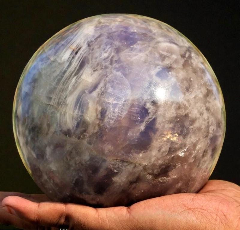 145mm Blue Chalcedony Sphere: Chakra Healing Crystal Meditation Stone 145mm Blue Chalcedony Sphere: Chakra Healing Crystal Meditation Stone