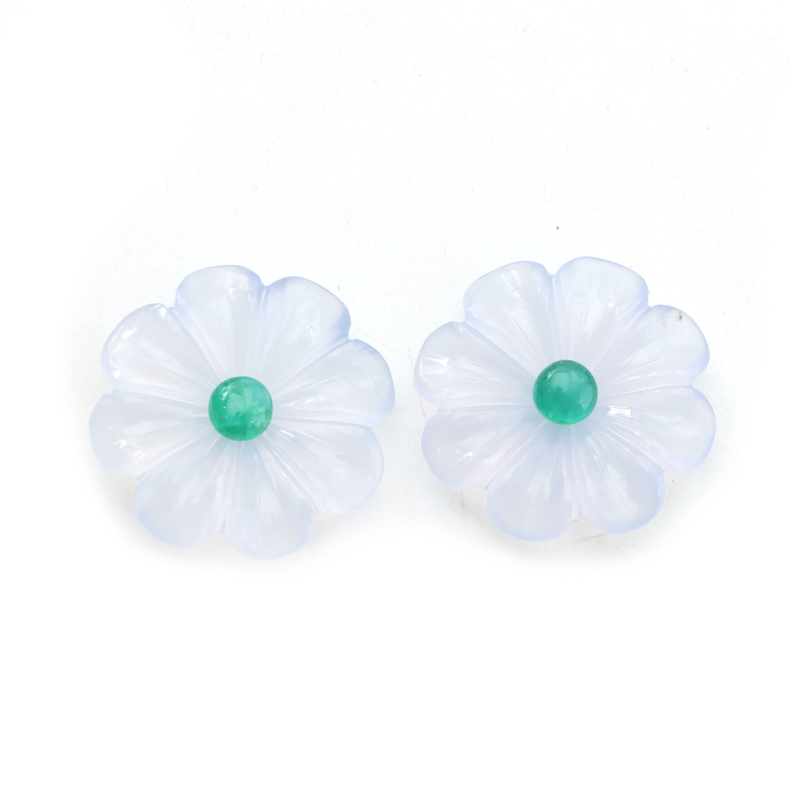 Blue Chalcedony Flower Carving Loose Gemstone, 24x24 Mm, Chalcedony Jewelry Making Flower Gemstone, Chalcedony Carving, Pair ( 2 Pieces ) Blue Chalcedony Flower Carving Loose Gemstone, 24x24 Mm, Chalcedony Jewelry Making Flower Gemstone, Chalcedony Carving, Pair ( 2 Pieces )