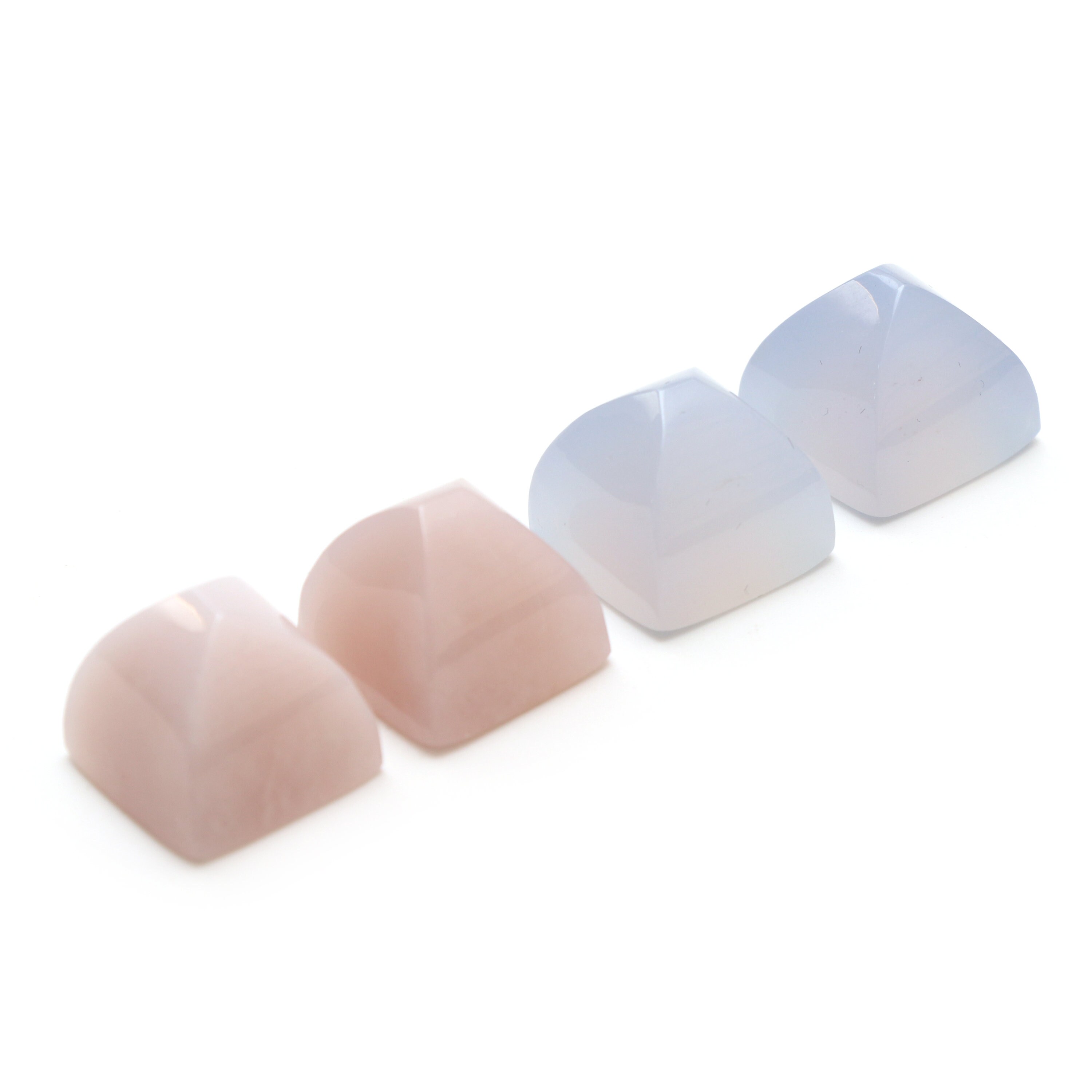 Blue Chalcedony Lavender Chalcedony Smooth Sugar Loaf Loose Gemstone, 16x16 Mm, Chalcedony Handmade Gift For Women, Price Per Pair
