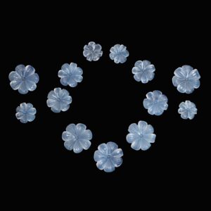 Natural Blue Chalcedony Flower Carving Loose Gemstone, 20x20 To 30x30mm , Blue Chalcedony Jewelry Making Gemstone, Set Of 21 Piece Natural Blue Chalcedony Flower Carving Loose Gemstone, 20x20 To 30x30mm , Blue Chalcedony Jewelry Making Gemstone, Set Of 21 Piece
