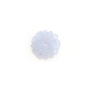 Natural Blue Chalcedony Flower Carving Loose Gemstone, 25x25 Mm, Blue Chalcedony Jewelry Making Gemstone, 1 Piece